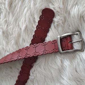 Fossil leather belt